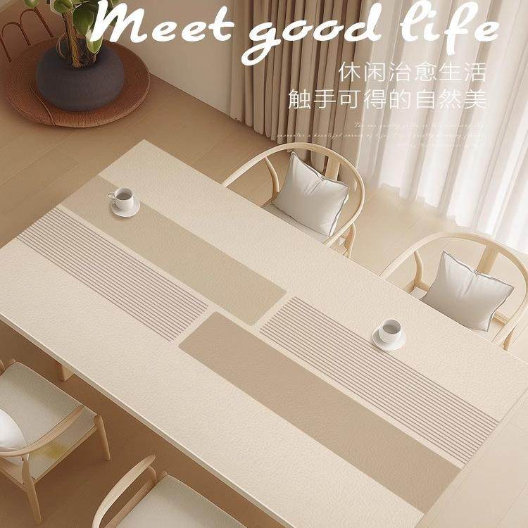 简约线条桌布防水防油防烫隔热pvc皮革茶几垫子高级感免洗餐桌垫,淘宝优惠券,粉丝福利购,淘宝优惠卷