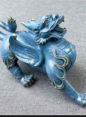 黄铜彩飞天貔20220311貅摆件家居王公司摆业饰件霸貔貅装办公室开