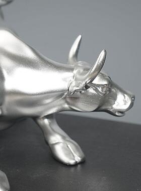 创意华尔街牛树脂摆件办公桌玄关酒柜电视柜软装牛气冲天工艺品