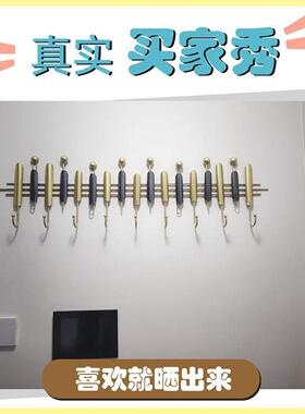 轻奢铁艺挂衣钩玄关衣帽架格栅板上衣服架壁挂墙上免打孔装饰挂钩