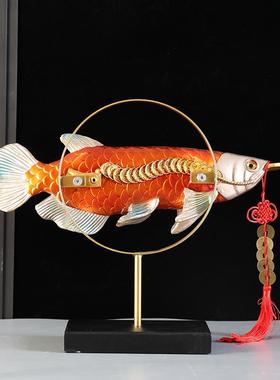 招财金龙鱼摆件年年有余客厅电视柜酒柜装饰品公司乔迁开业礼物