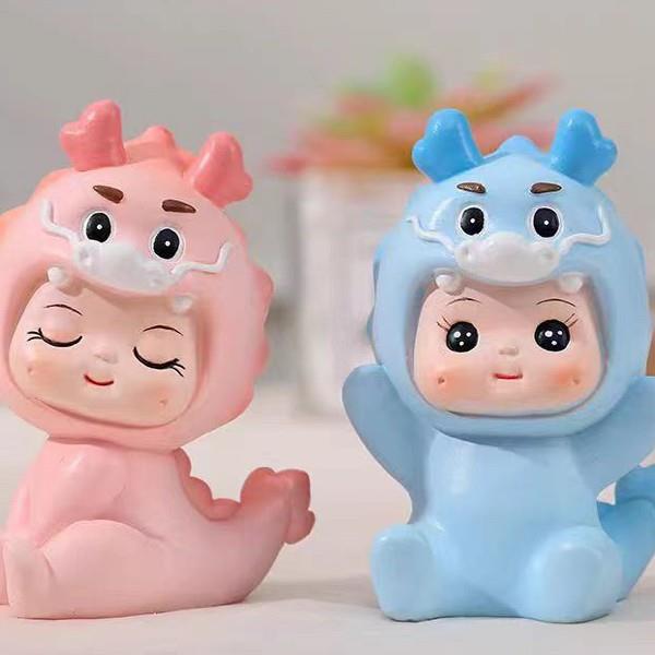 屋彩烘焙龙年生日蛋糕古月云通装饰饰品虹百日宝宝卡娃娃许愿龙 - 图1