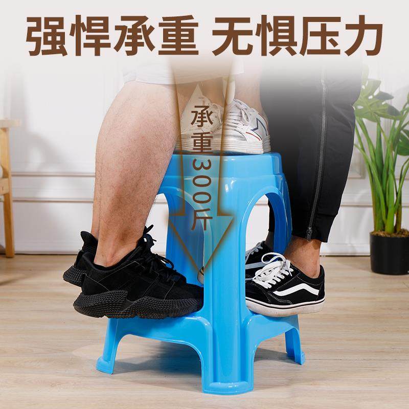 加厚塑料椅子方凳板凳家用简约凳子熟胶客厅餐桌大号高凳成人锦标 - 图2