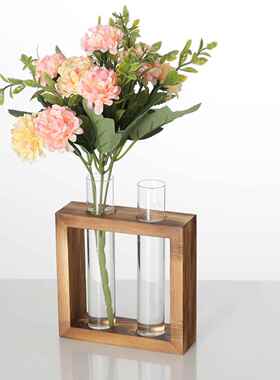 复古试管花瓶插花器水培绿萝干花玻璃花器客厅办公室桌面饰品摆件