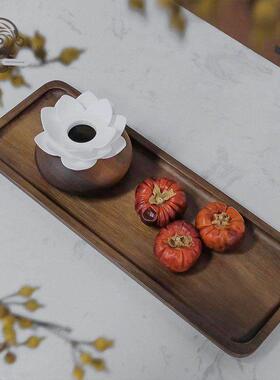 新型中国风模型房厨房装饰竹食品盒装饰软装饰模拟炉灶花瓶水果篮