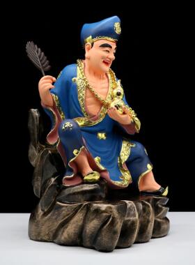 红衣济公摆件客厅用树脂济公神像 中式艺术风格保平安工艺品