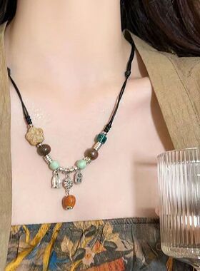 国风禅意复古陶瓷项链时尚项链