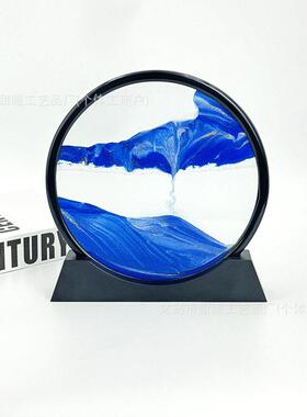跨境爆款3d流沙画客厅摆件跨境创意3d立体沙漏画动景装饰家居礼物