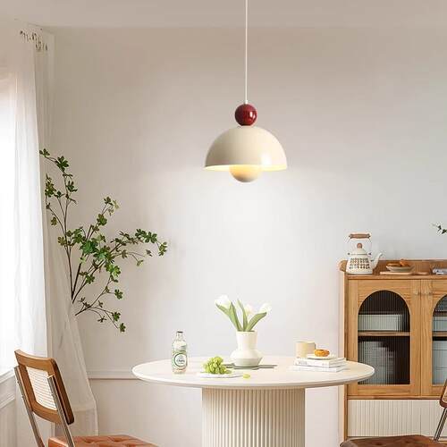 花苞 奶油风餐厅吊灯三头法式中古餐桌灯长条饭厅吧台灯岛台灯 - 图0