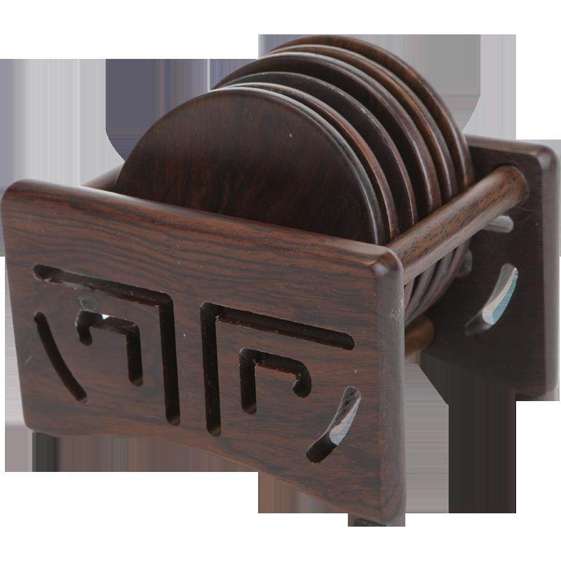 黑檀木茶杯垫片 茶道功夫茶托 托六君子茶具茶盘配件实木隔热 制,淘宝优惠券,粉丝福利购,淘宝优惠卷