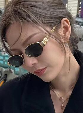 墨镜女士2026新款墨镜拍照出片金属复古椭圆框新款美式高级感网红