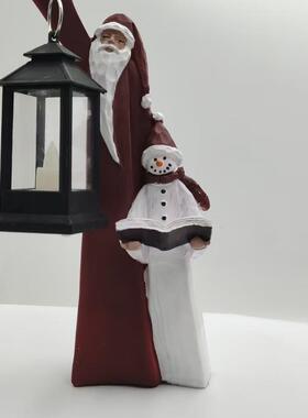 新款直销圣诞老人雪人树脂工艺品圣诞节摆件花园场景布置庭院装饰