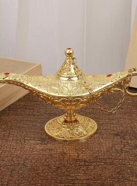 阿拉丁神灯摆件 创意金属工艺品礼品家居装饰道具生日许愿灯