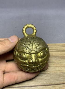 铜器纯铜兽面牛头虎头铜铃铛大号中号铜铃铛牛铃铛挂件风铃铃铛