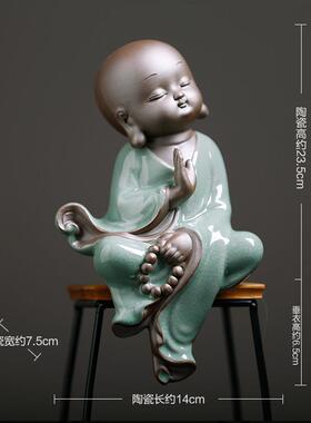 新款招弥勒佛摆件陶瓷中家居装饰品客厅玄电视柜酒柜新关式禅财意