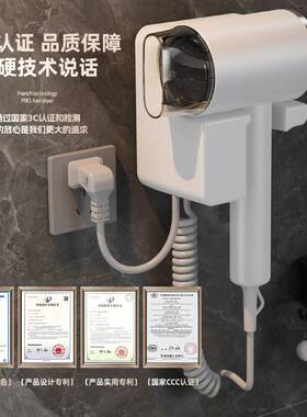 酒店吹风机壁挂式家用宾馆专用大功率速干大风力免打孔吹风机筒