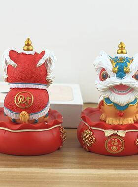 客厅高端大气摆件高级感小众中式佛山醒狮创意舞狮摆件桌面茶桌装
