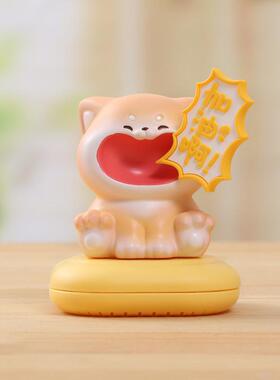 新款呐喊小动物香氛盒少女心树脂汽车中控仪表台装饰好物带磁吸摆