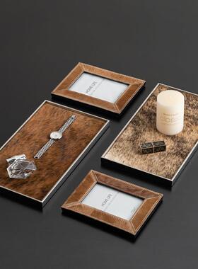 皮匠十三现代YJ-XK-64轻奢革相框摆台室柜床头书房桌面高档家居装