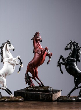 直销新款欧式站立马摆件家居客厅玄关书房办公桌装饰品马到成功树