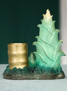 《竹节笔筒》全铜竹子摆件乔迁升职礼品 步步高升礼物送领导