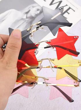 无框星形太阳镜rendy太阳眼镜的妇女&