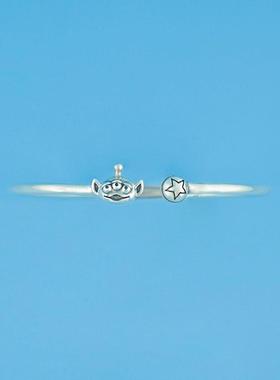 创意新品开口手镯弹力三眼仔星球火箭搞怪可爱做旧原创设计2023