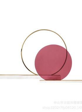 极简大理石金属摆件 玄关电视柜软装摆设 家装饰品艺术工艺品几何