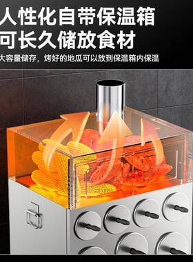 柯莱亨烤红薯炉子摆摊不锈钢红薯机地瓜机柴火木炭烤箱玉米炉商用