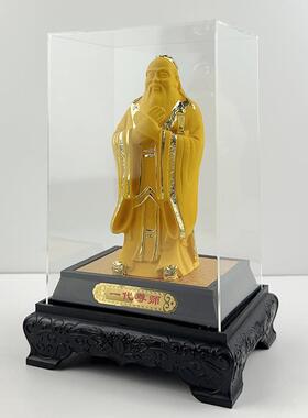 绒沙金孔子像人像雕像庆典摆设孔子一代宗师摆件立式学校纪念品