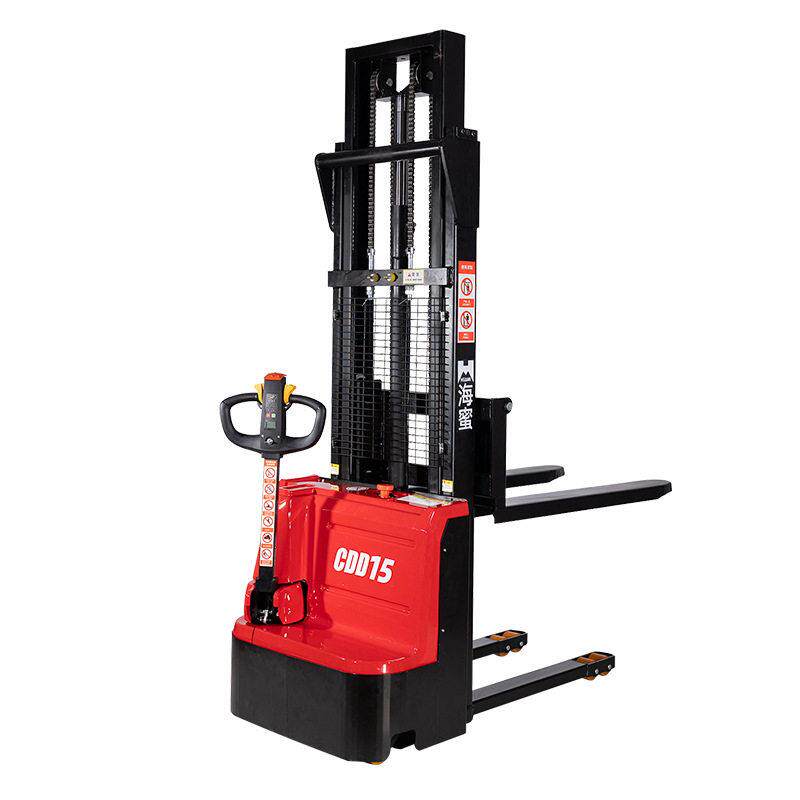 All-electric stacker 1.5 tons hydraulic stacker lifting fork loading and unloading truck electric stacker stacker