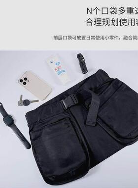 潮流户外多功能多口袋拉炼腰包小众运动时尚腰带围裙腰封
