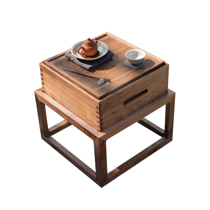 黑胡桃木飘窗桌阳台榻榻米小茶桌折叠卧室一整套中式休闲方形茶几,淘宝优惠券,粉丝福利购,淘宝优惠卷