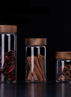 样板房间厨房密封罐杂粮罐橱柜玻璃储物罐摆件创意软装拍照道具