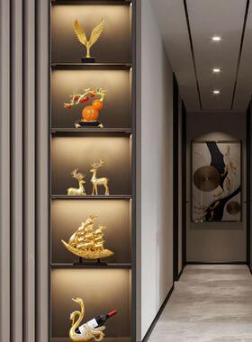 新中式办公室招财摆件客厅书房高档酒柜装饰品博古架玄关乔迁送礼