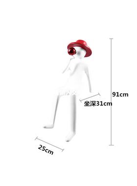 高档现代轻奢抽象吹泡泡人雕塑展饰样板装间书房样品屋示中物心客