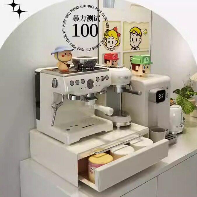 Microwave coffee machine storage rack tea set coffee utensil storage countertop dustproof cup holder coffee capsule storage
