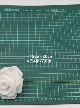 50pcs/package White PE Rose Artificial Flower Head With Stem