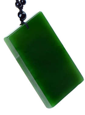 吊平安无事碧玉老玉石绿满坠坑玉器工艺品批发 和田坠玉吊牌碧玉