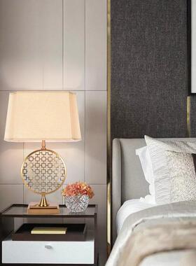 欧式轻奢卧室饰品古铜台火灯电镀拉丝防锈防潮样板房装修金属摆件