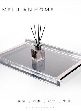 简约现代桌盘面亚克力金边属架板托售楼处展示盘玄关样房装饰QJX