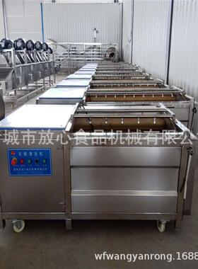 土豆红薯木薯芋头毛辊清洗机大型商用SUS304不绣刚毛辊清洗机