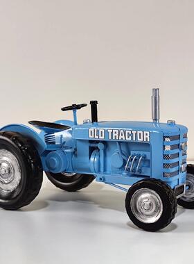 复古手工拖拉机模型铁艺车模摆件家居软装饰品摄影道具工艺礼品