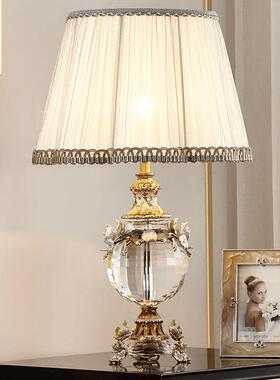 S093水晶蓝色玫瑰天使之恋客厅卧室装饰台灯家居日用大气灯美式灯