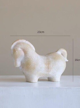 中古风防玉中式做旧静立野马摆件客厅电视柜玄关书房办公室装饰品