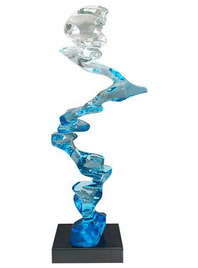 冉冉上升现代抽象透明轻奢高级雕塑样板间客厅电视柜入户玄关摆件