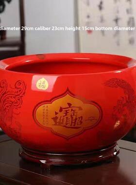 聚宝盆摆件景德镇陶瓷客厅玄关鱼缸装饰招财进宝吉财乔迁开业礼品