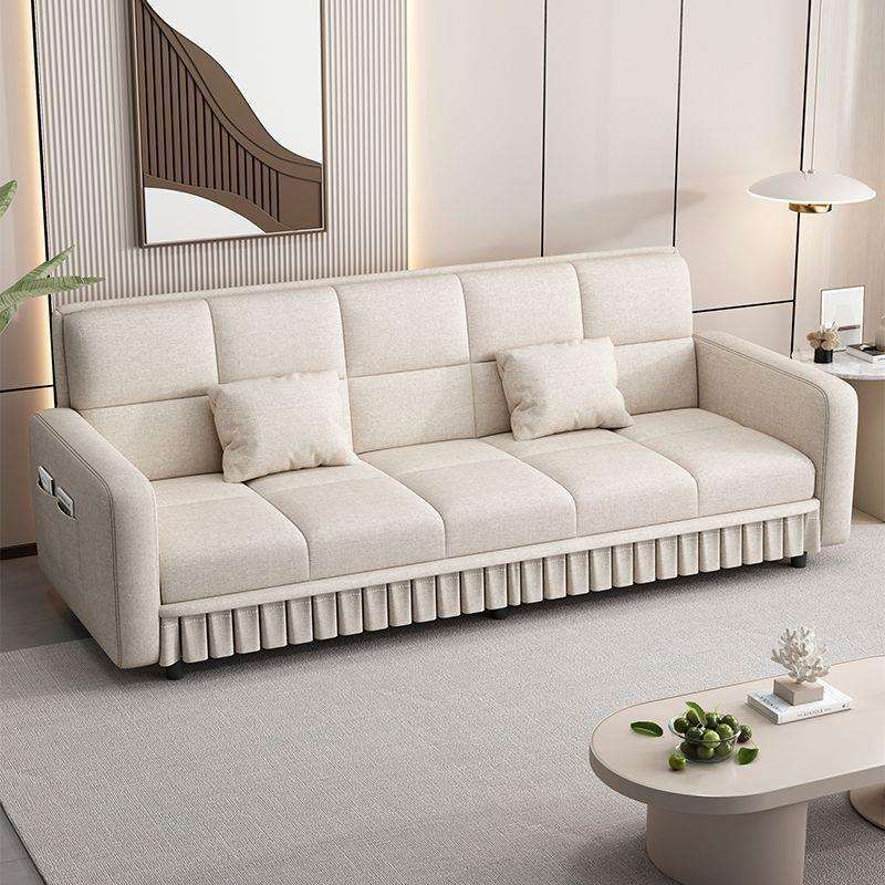New multifunctional folding sofa bed dual-purpose small apartment fabric simple lazy living room rental clothing store