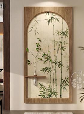 竹子图挂画宋代美学玄关画开门正对墙装饰画新中式走廊壁画寓意好