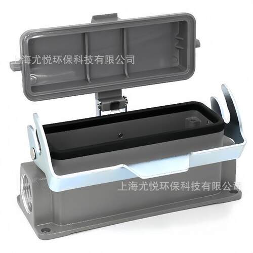 防水工业航空插头H24B-SF-1L-CV-M25/PG21底座带盖矩形重载连接器 - 图3